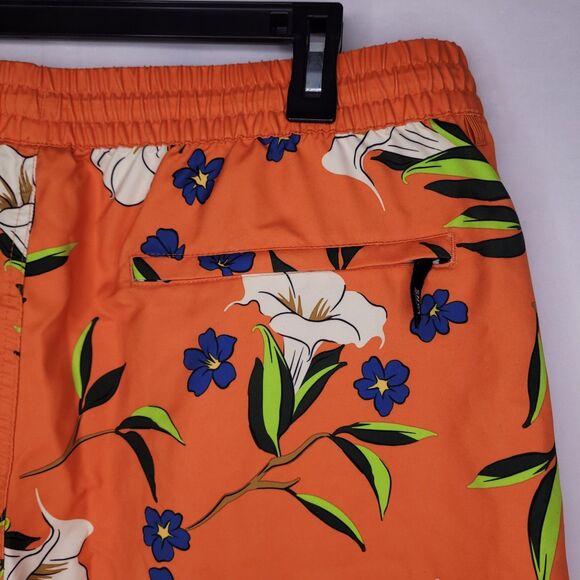 Vans Boardshorts Mens XL Orange Floral Primary Print Elastic NWT - Picture 3 of 6
